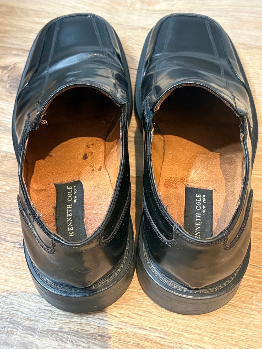 Kenneth Cole Black Leather Slip-On Loafers - Picture 2 of 6